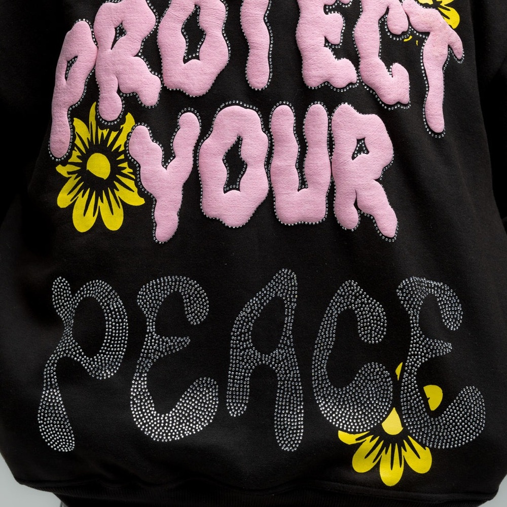 Black and Pink Graphic Hoodie